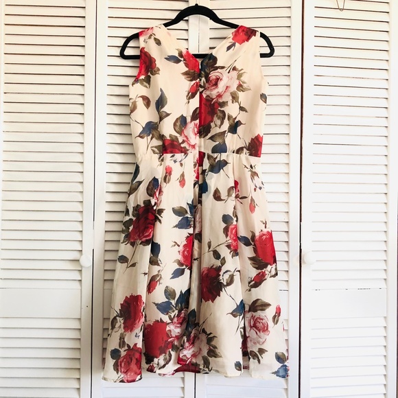 Boho Midi Floral Print Sleeveless Summer Casual Full Lined Sheer Sundress S - Picture 2 of 7